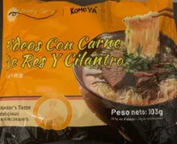 Fideos con carne de res y cilantro