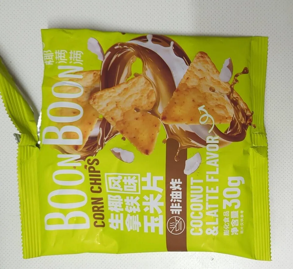 Coconut & latte flavor corn chips