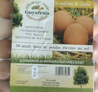 30 oeufs frais de Guyane. Poules élevées au sol