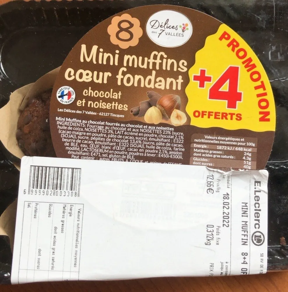 Mini muffins coeur fondant