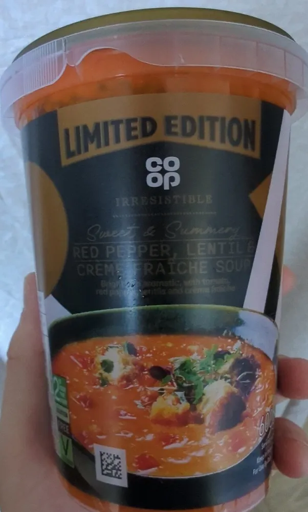 Coop Red Pepper Lentils & Creme fraîche Soup