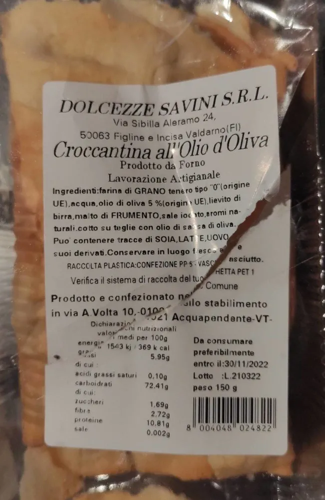 Croccantina all'Olio d'Olvia