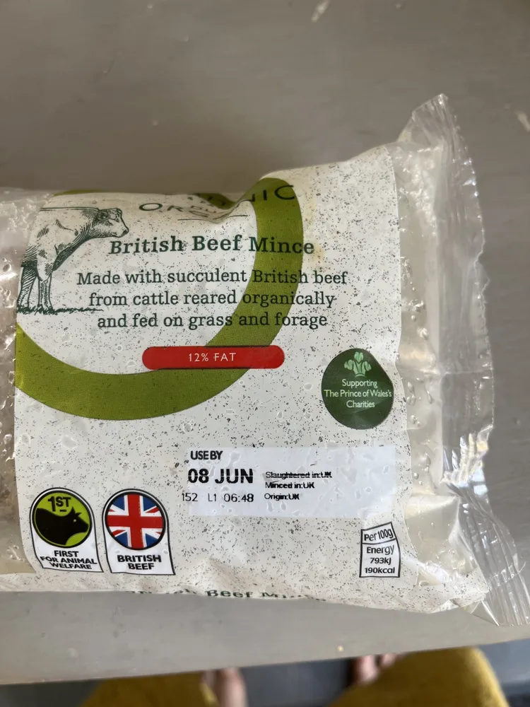 Organic British Beef Mince (12% fat)