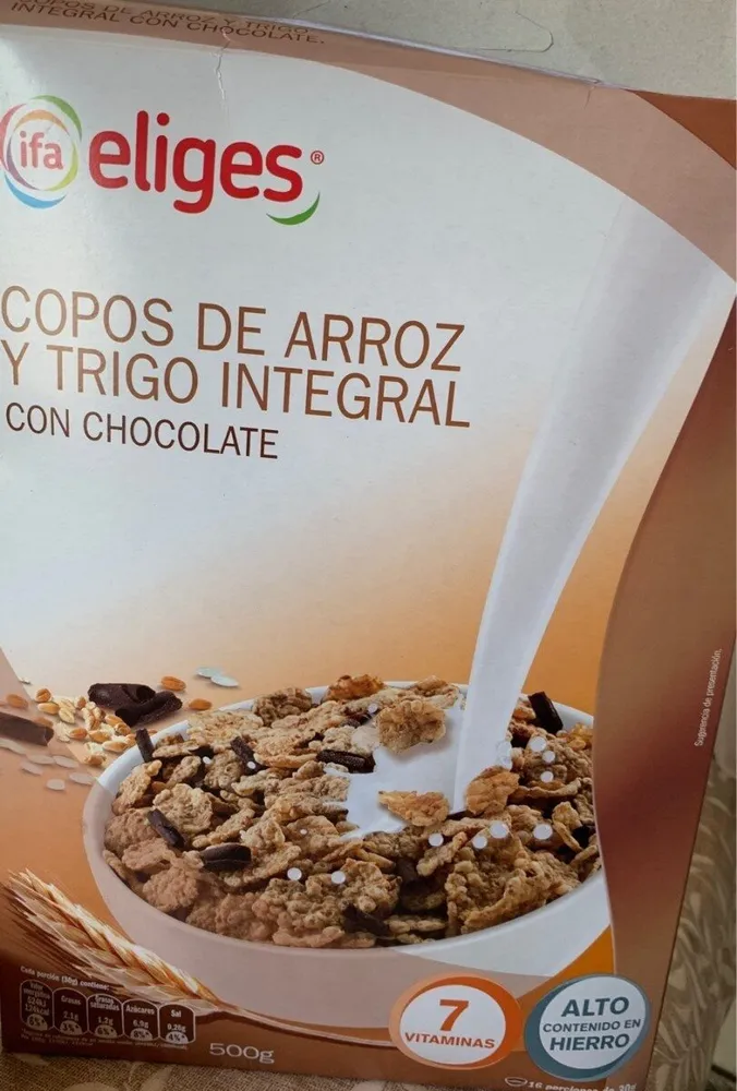 Copos de arroz con chocolate