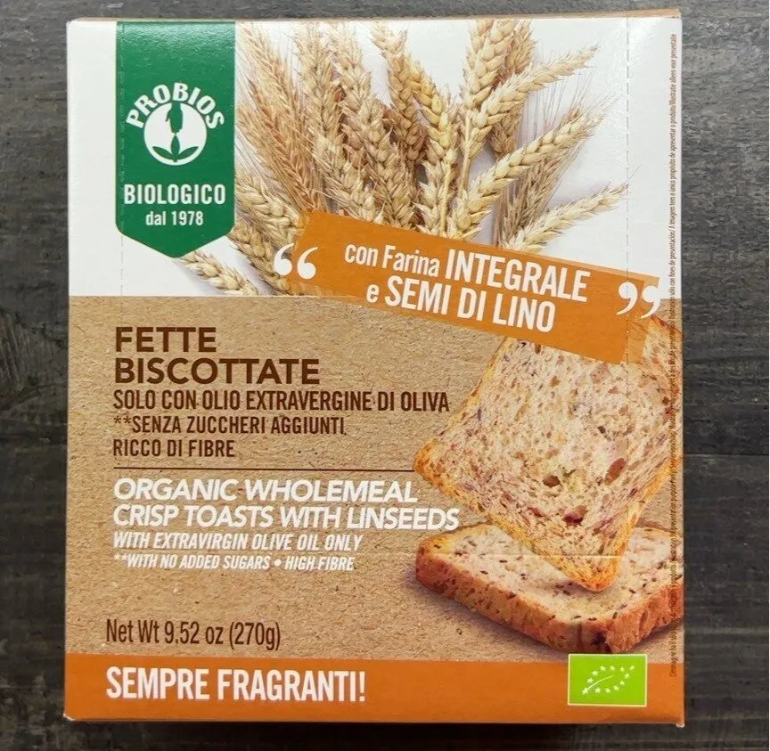 Fette biscottate con farina integrale e semi di lino