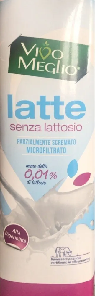Latte senza lattosio parzialmente scremato