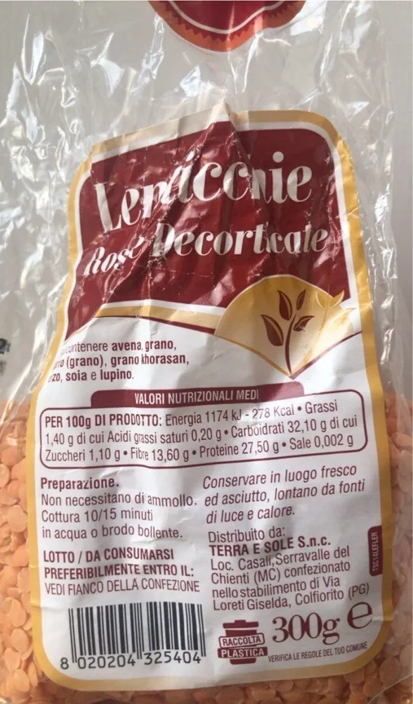 Lenticchie rosse decorticate