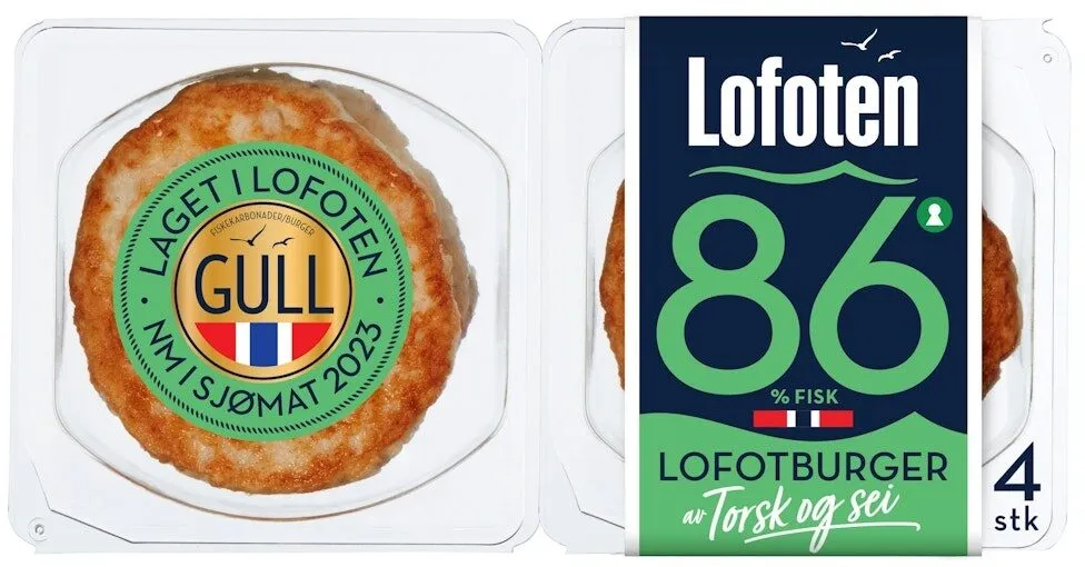 Burger av Torsk & Sei 86%, 500 g