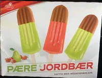 Pære & Jordbær saftis med melkesjokolade
