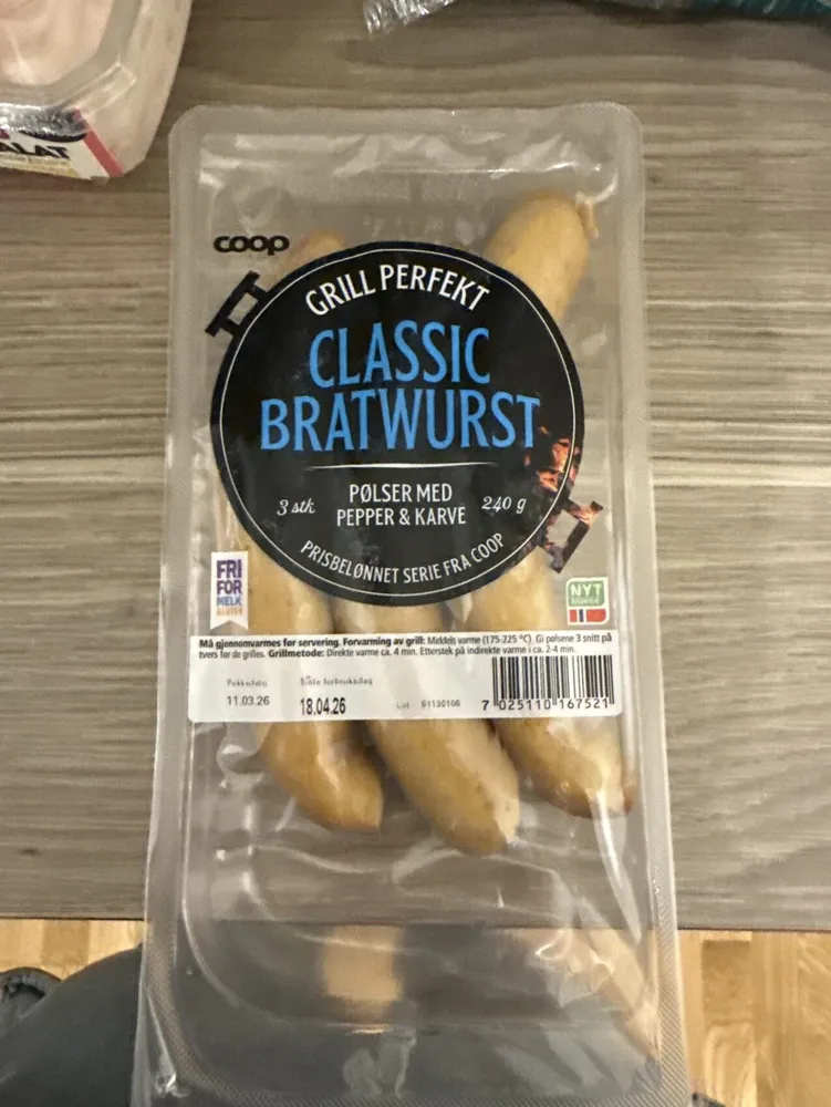 Coop Classic Bratwurst 240g