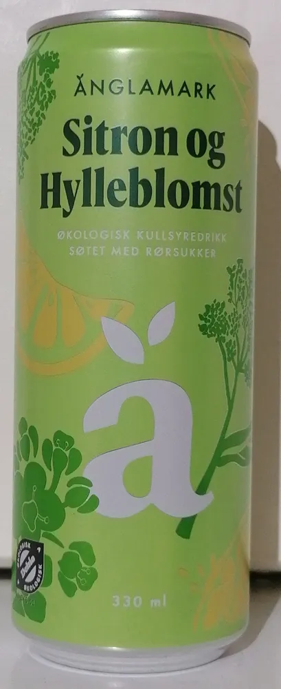 Økologisk kullsyredrikk med smak av sitron og hylleblomst