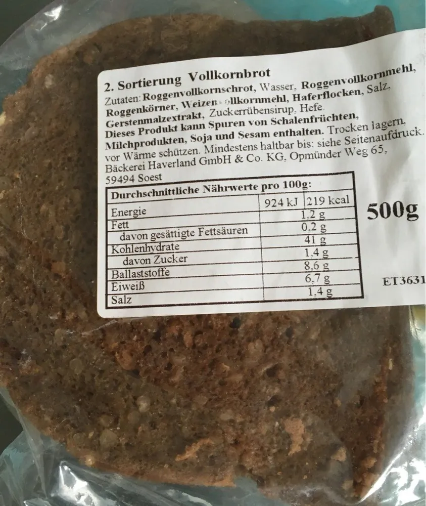 Pain de blé complet