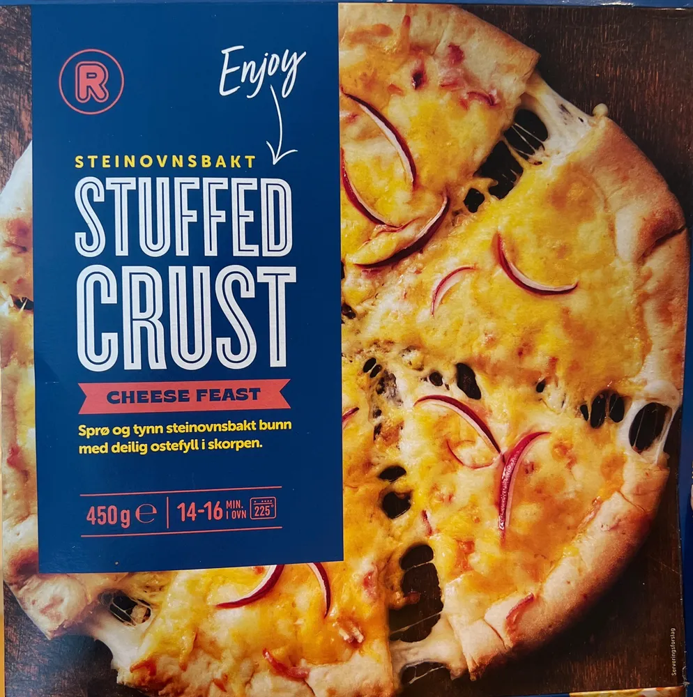 Steinovnsbakt ostepizza med fylt skorpe
