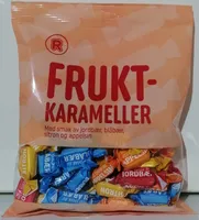 Fruktkarameller med smak av jordbær, blåbær, sitron og appelsin