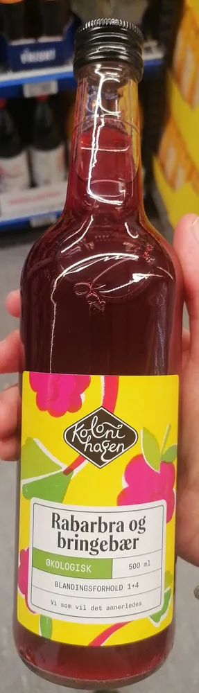 Økologisk Rabarbra og Bringebær saft