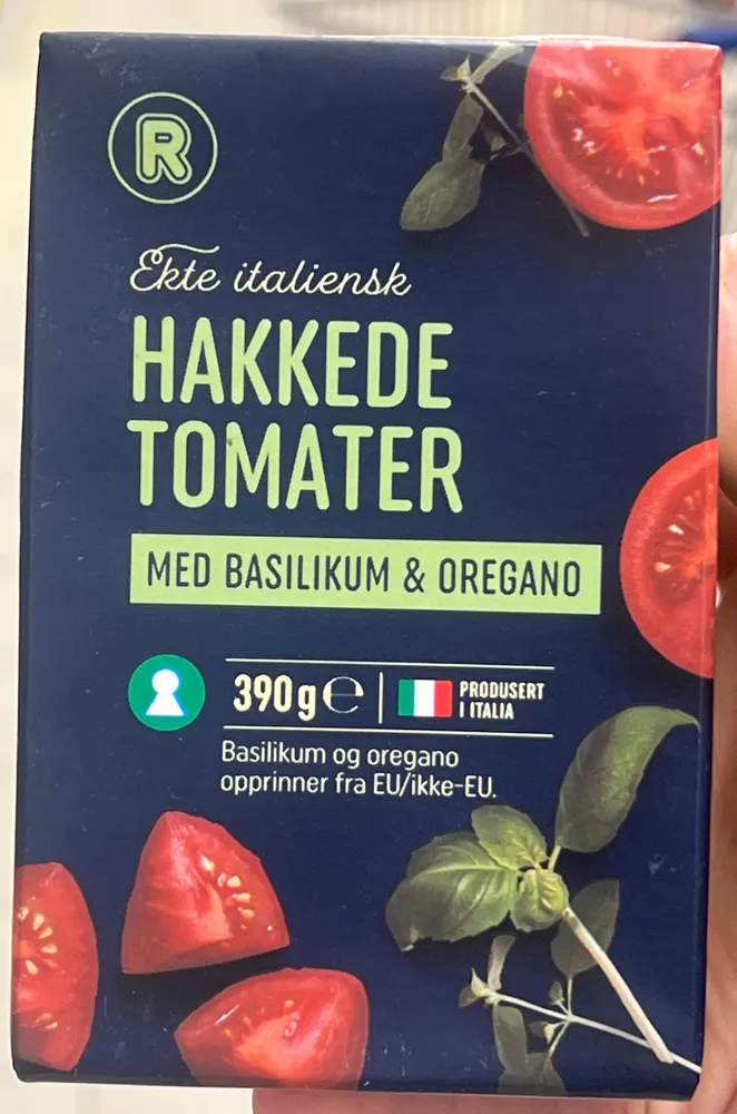 Tomater hakkede med basilikum og oregano