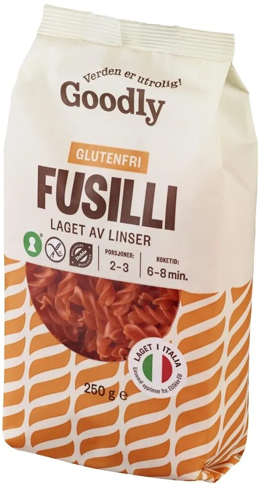 Goodly Linsepasta Fusilli Økologisk Glutenfri, 250 g