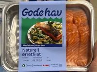 Naturell ørretfilet med skinn, uten bein