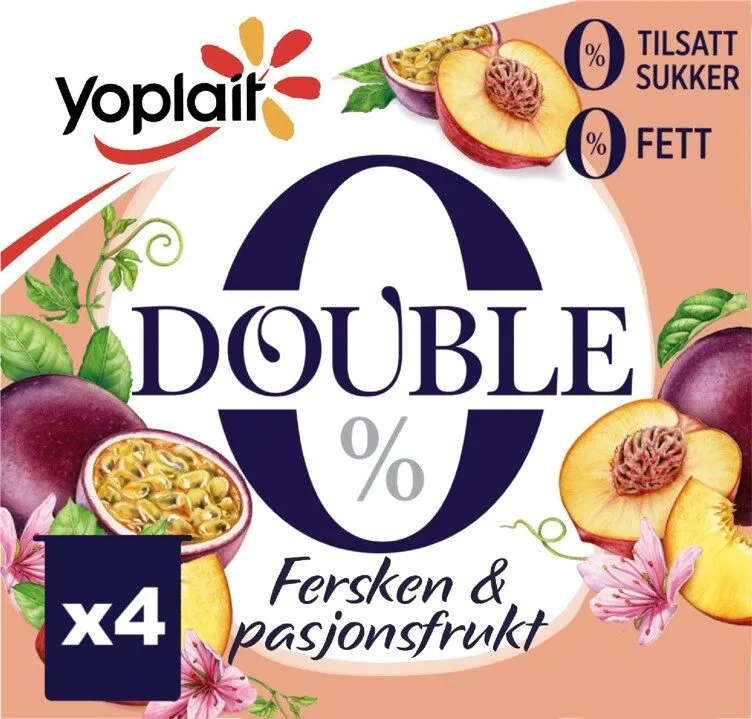 Yoplait Double Fersken&Pasjon 4x125g