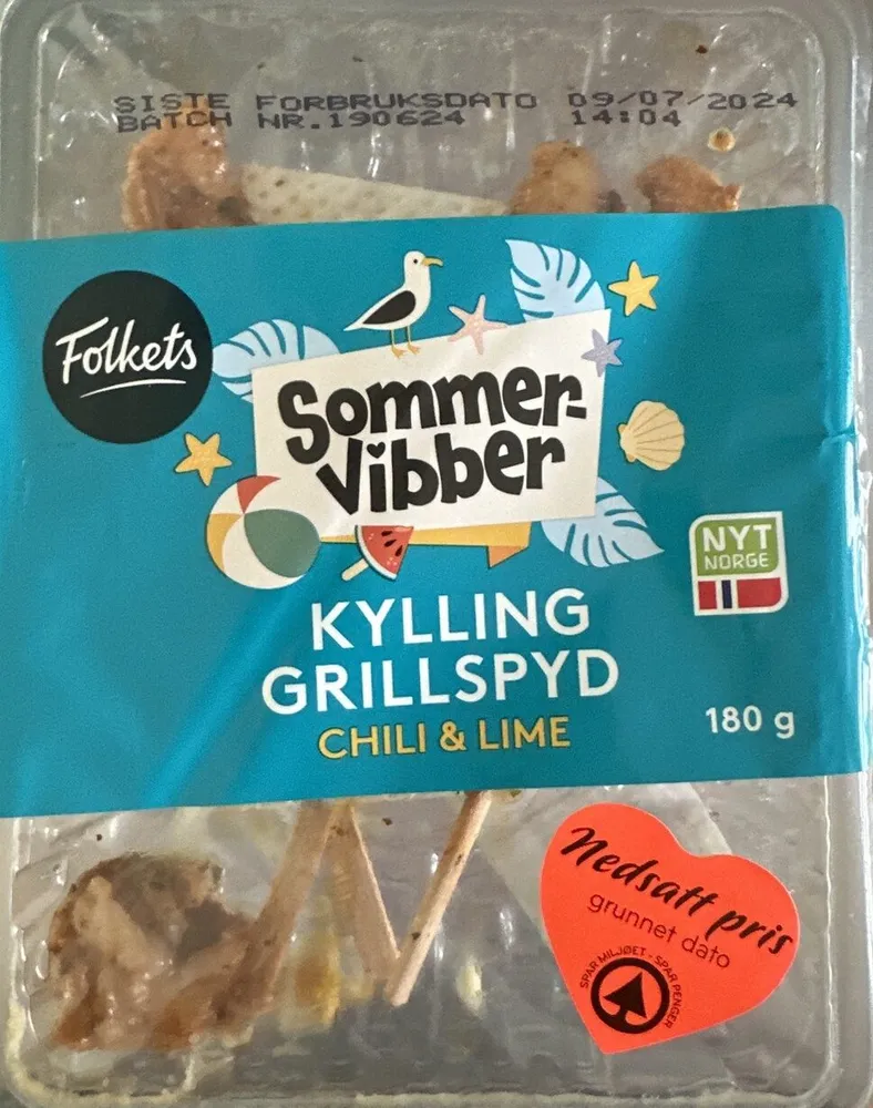 Kylling Grillspyd Chili & Lime