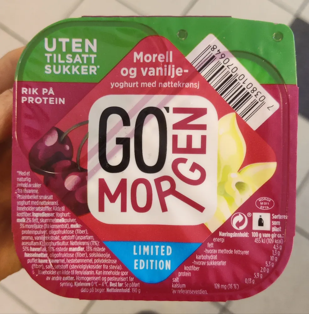 Morell og vanilje yoghurt