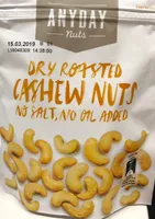 Dry roasted cashew nuts