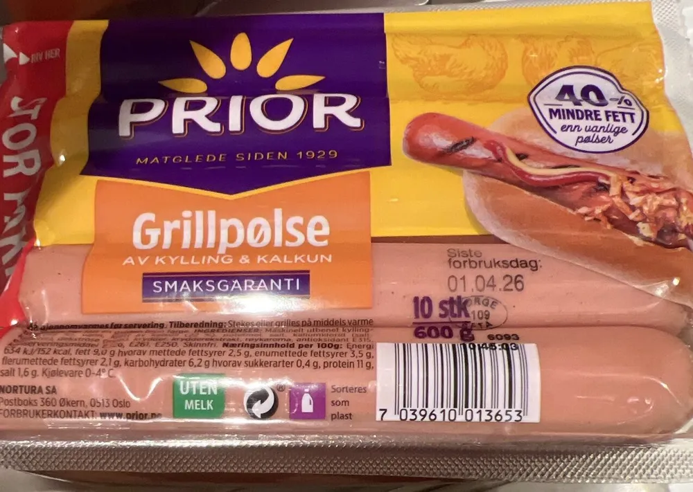 Grillpølse Av Kylling Og Kalkun