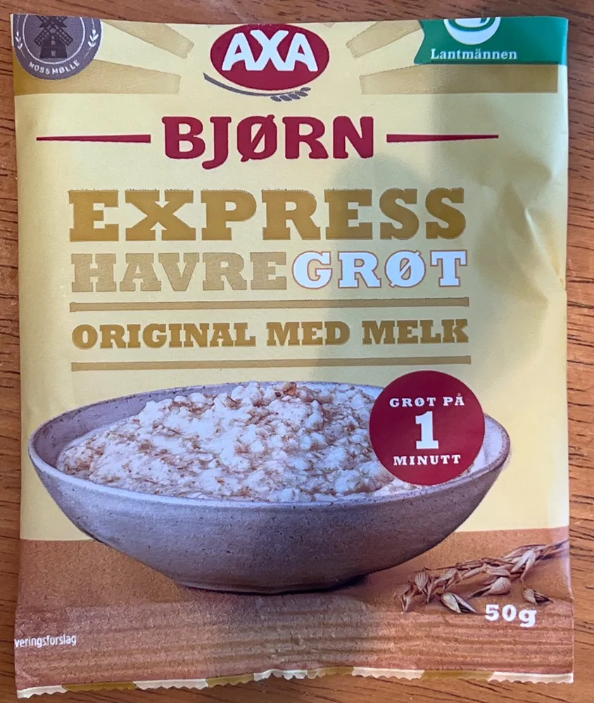 BJØRN EXPRESS HAVREGRØT ORIGINAL MED MELK