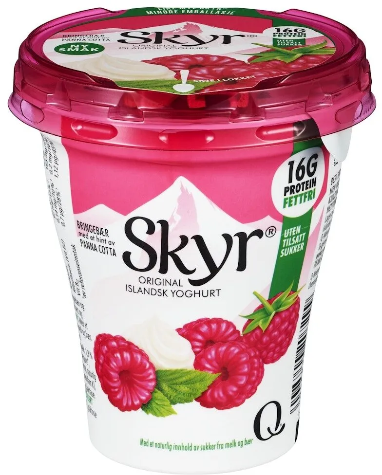 Skyr Proteinyoghurt Bringebær med hint av panna cotta
