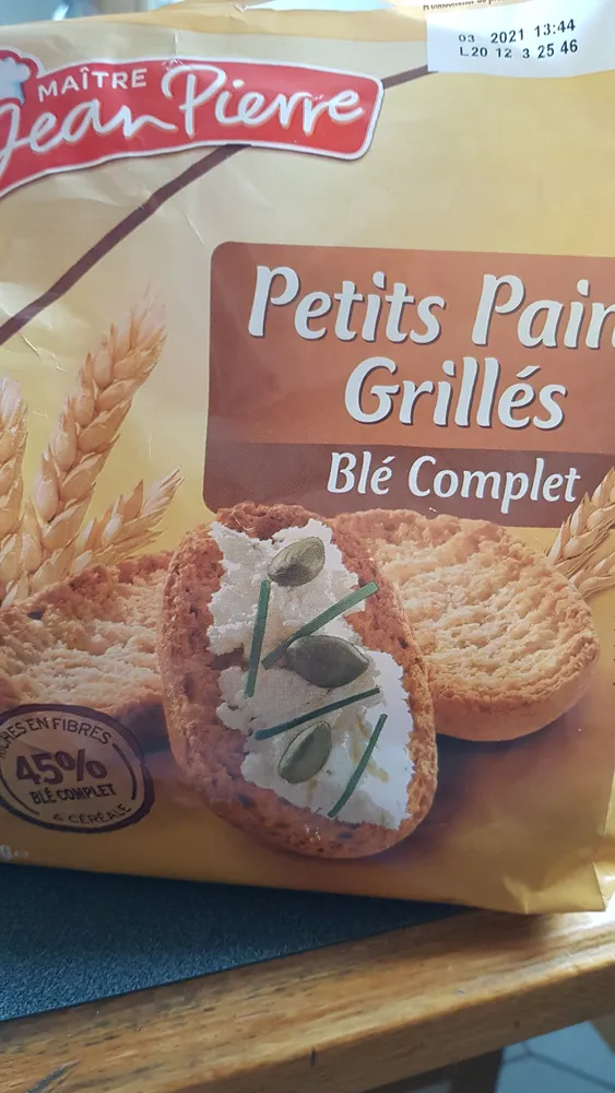 Petits pains grillés blé complet