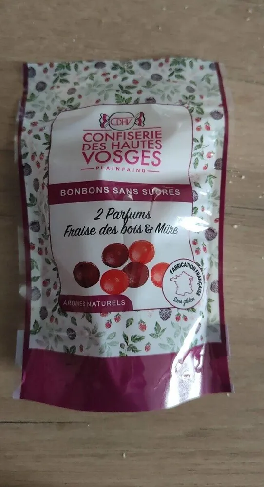 Bonbons sans sucres fraises des bois et mure