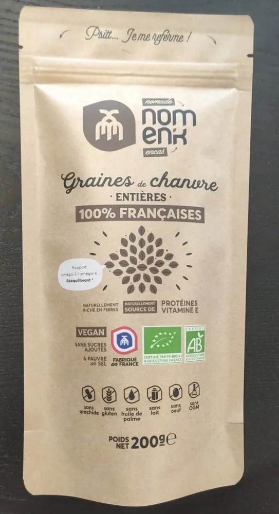 Graines de chanvre entières