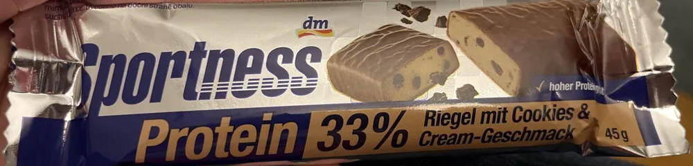 Proteinriegel Cookies & Cream Geschmack