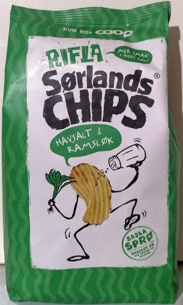 Rifla Sørlandschips Havsalt & Ramsløk