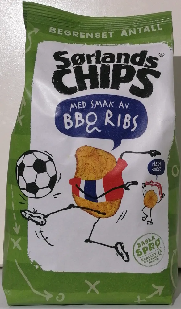Sørlandschips med smak av BBQ Ribs