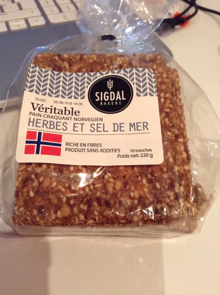 VÉRITABLE PAIN CRAQUANT NORVÉGIEN HERBES ET SEL DE MER