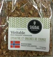 Véritable pain croquant norvégien - épeautre et graines de courge