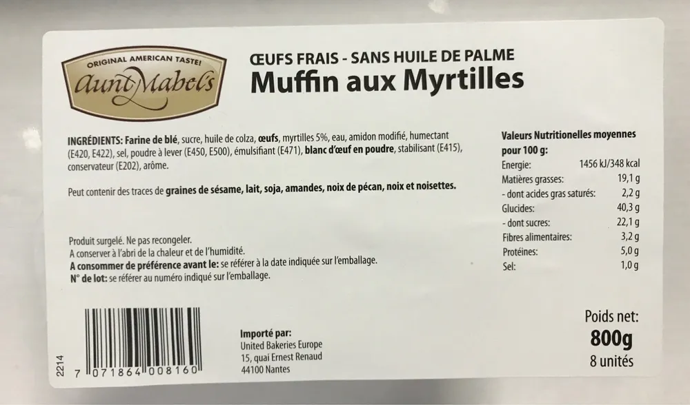 Muffin aux myrtilles