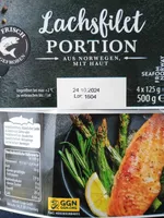 Lachsfilet Portion, aus Norwegen, mit Haut