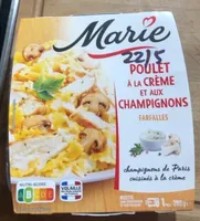 Poulet à la crème et champignons farfalles