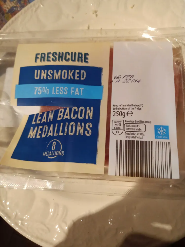 Unsmoked lean bacon