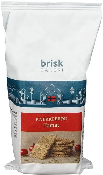 Knekkebrød med tomat