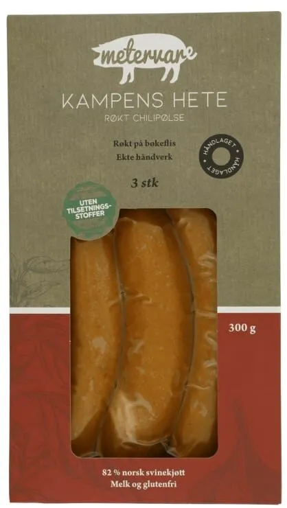 Kampens Hete Chilipølse 300g Metervare