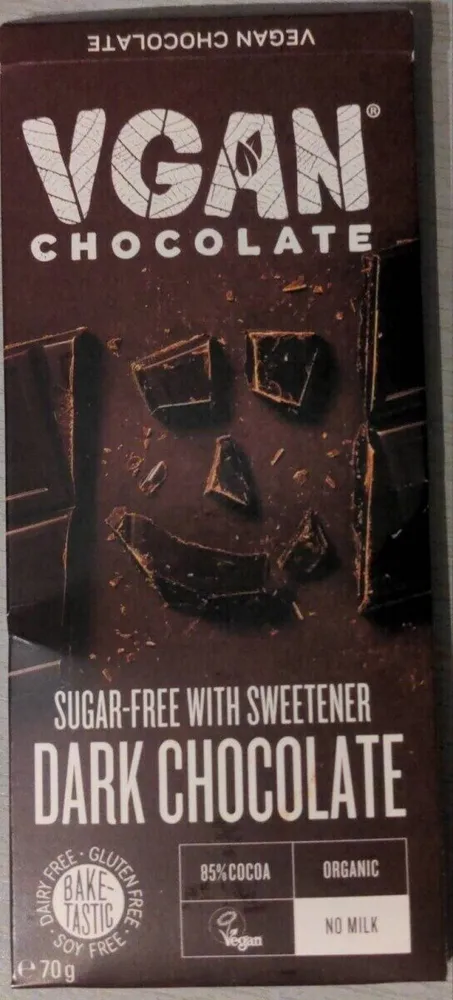 Dark chocolate sugar-free with sweetener