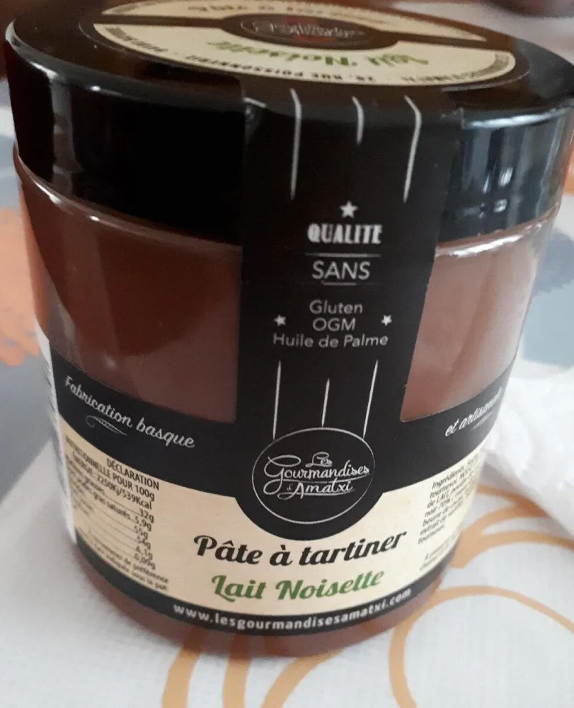 Pâte à tartiner lait noisette