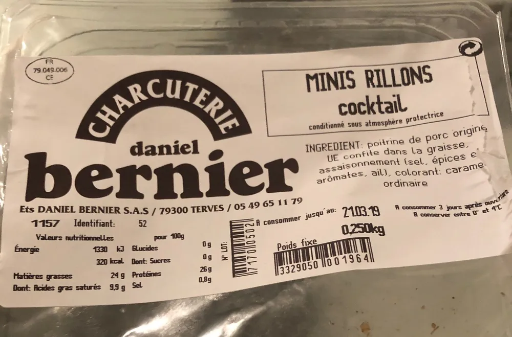 Mini rillons cocktail