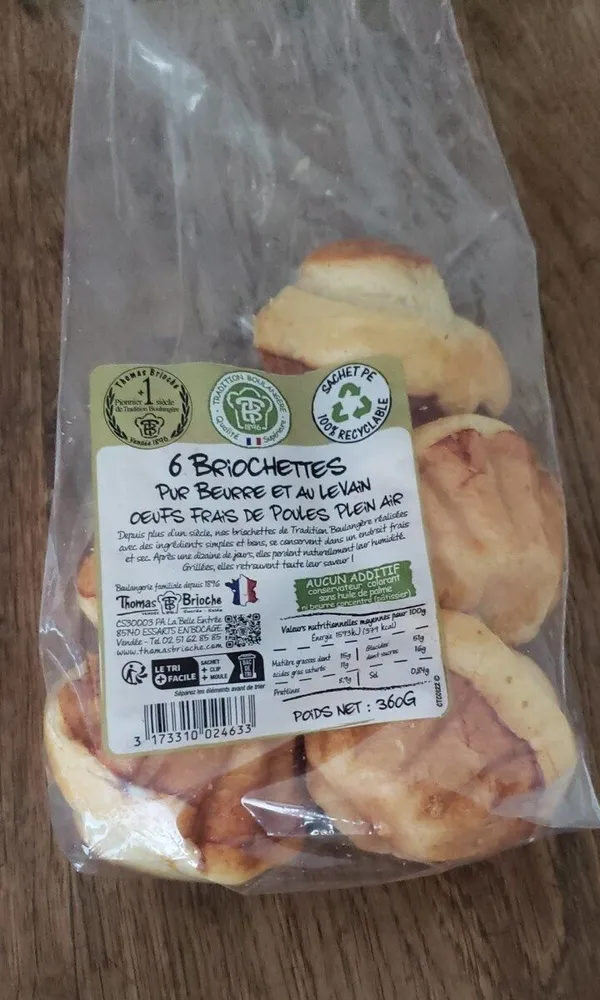 6 Brochettes pur beurre et au levain