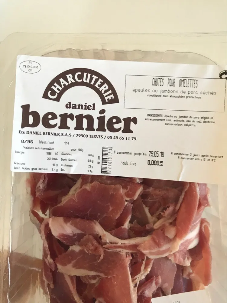 Chutes jambon de porc séchés