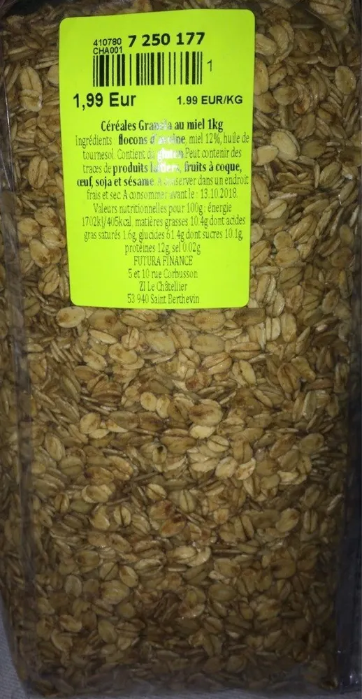 Céréales Granola au miel