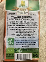 Vitalines Amandes Citron au Son d’Avoine